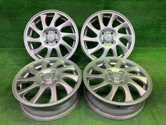 中古 ダイハツ DAIHATSU 純正 タントカスタム L350S ホイール アルミ シルバー 15インチ 4.5J 4穴 4本 100 +45 42611-B2450｜鈴木商会　店