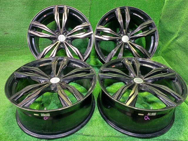 中古 レアマイスター VIVANT クラウン エルグランド ホイール アルミ ブラックポリッシュ 20インチ 8.5J 5穴 4本 114.3｜鈴木商会　店