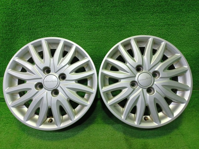 中古 ホンダ HONDA 純正オプション N-BOX モデューロ 2本 ホイール アルミ シルバー 14インチ 4.5J 4穴 2本 100 +40｜鈴木商会　店