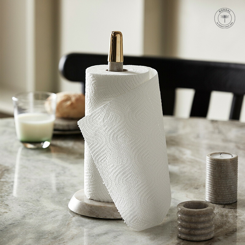 Nordal paper towel holder キッチンペーパーホルダー おしゃれ 15x31cm 大理石 マーブル ハンドメイド 北欧 シンプル キッチン ペーパー スタンド 縦置き 立つ 収納 キッチン雑貨 boho|TEL テル_オンラインテリア