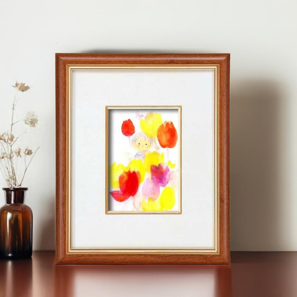 いわさきちひろ絵画　バラにかくれる子ども バラにかくれる子ども いわさきちひろ - メルカリ