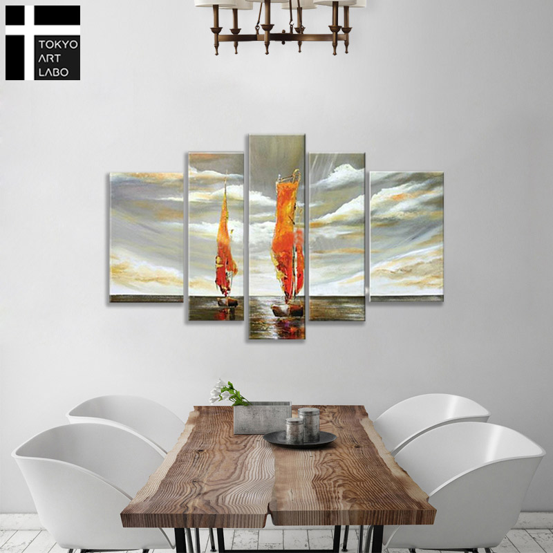 油絵 絵画 海 インテリア 風景画 パイオニア 船出 壁掛け 絵 おしゃれ リビング 店舗の広い壁に飾る絵 大きいサイズの絵 油彩画 Cgco Org