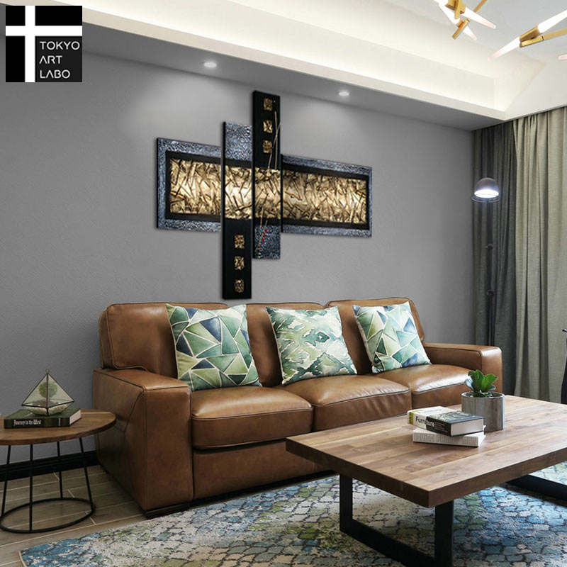 楽天市場 絵画 油絵 壁掛け インテリア 藍鉄色の抽象 おしゃれ 絵 モダン アートパネル リビング 玄関に飾る絵 壁 飾り Sサイズ 油彩画 壁掛けアート専門店東京アートラボ