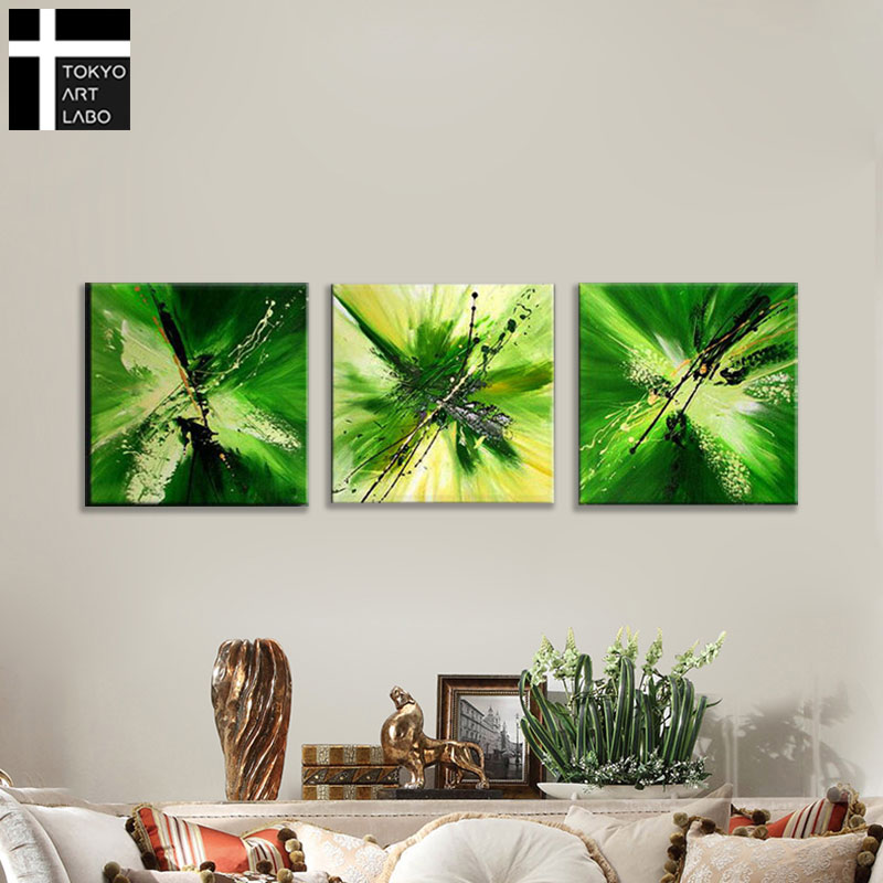 油絵 絵画 緑の抽象 壁掛け インテリア モダン おしゃれ 絵 リビング 玄関 壁飾り アートパネル 油彩画 Sサイズ Deerfieldtwpportage Com