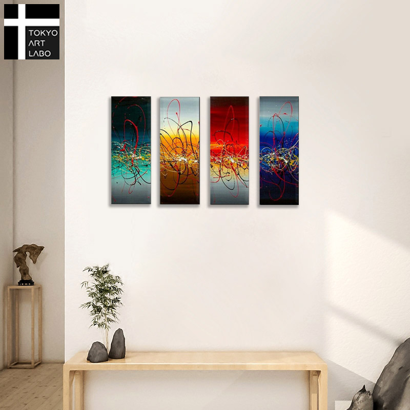 油絵 絵画 7色の抽象 壁掛け インテリア モダン おしゃれ 絵 リビング 玄関 壁飾り アートパネル 油彩画 Sサイズ Lojascarrossel Com Br