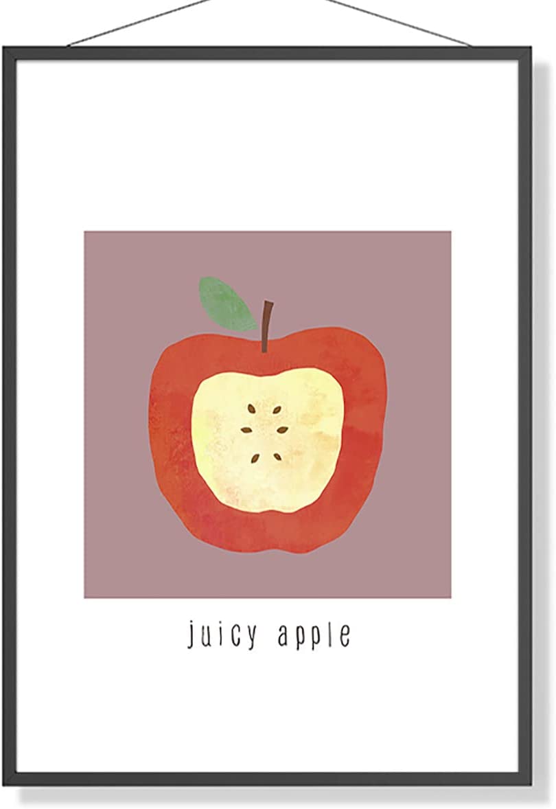 お買い物マラソンp２倍 ポスター Juicy Apple ジューシー アップル りんご 北欧 絵画 インテリア アートポスター サイズ おしゃれ モダン 壁飾り 韓国 厚手 厚口 Miim ブランド 抽象画 くすみカラー 淡色 イラスト リンゴ くだもの 独特の上品