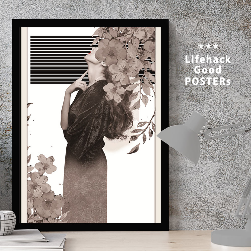 【限定クーポン配布中】 スタイリッシュな女性モチーフ LIFEHACK ポスター アートプリント A3 A4 A2 壁掛け装飾に 花咲く木の下に佇む女の子 花の精霊｜壁掛けアート専門店東京アートラボ 9,855円