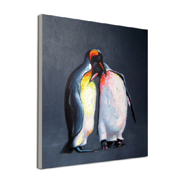 絵画 額無し 油絵 Enjoy! art『ペンギン(ぺんぎん)』 【アートパネル】壁 壁飾り モノトーン 黒 白黒 おしゃれ 韓国｜壁掛けアート専門店東京アートラボ