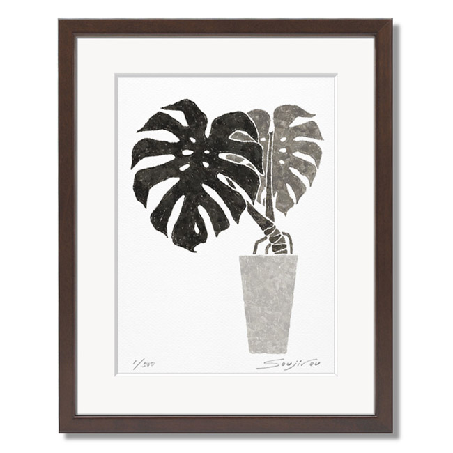 【4/15 限定クーポン】 【ランキング1位獲得】絵画 モノクロ ミニアート モンステラ 植物画 版画 おしゃれ アートパネル モダン 北欧 インテリア装飾 玄関 オフィス ホテル 白黒 シンプル デザイン プレゼント ギフト 父の日 新築祝い 母の日