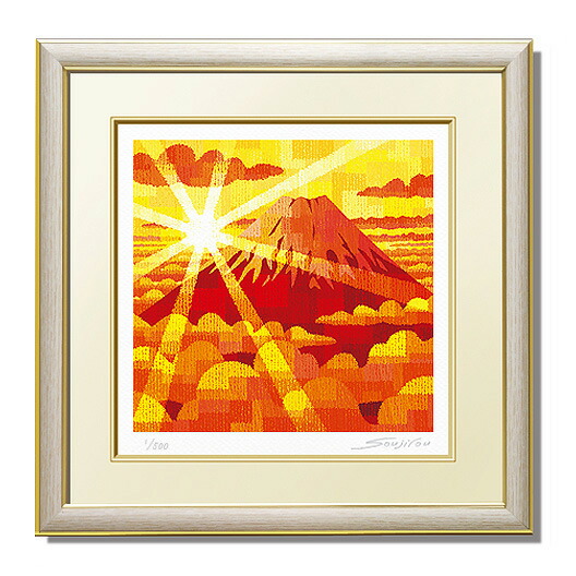 楽天市場】【楽天ランキング1位獲得】【黄金赤富士】絵画 額入り