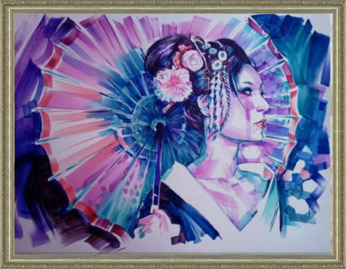 楽天市場】絵画 女性画【自画像】壁掛け インテリア 女性画 美人