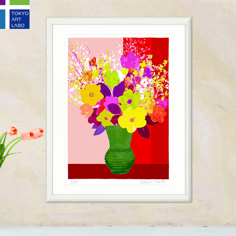 絵画 リビング 風水 インテリア 絵画 額入り Le Vase 絵画 Et Les Fleurs 花瓶と花