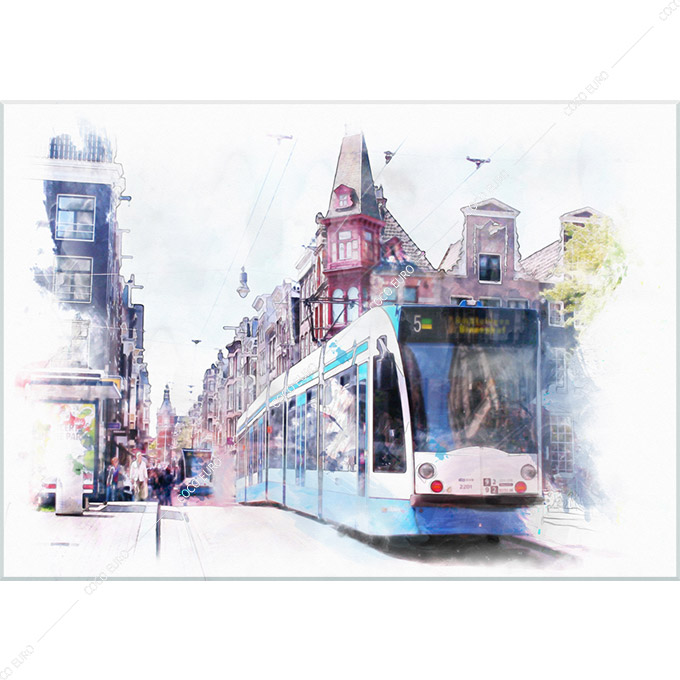 絵画 PLEXIGLAS streets of Old Amsterdam 70cmx100cm 高級感のある スタイリッシュで上質なインテリア コブラアート ココアート アムステルダム