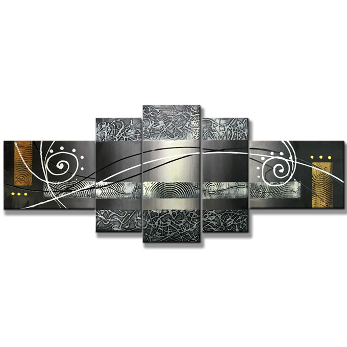 Tokyo Art Lab Inc Modern Painting Wall Decor 5 Piece Set Modern Art Painting Wall Decor 5 Piece Set W1450mm Innovative Brushwork In Half Small Size Living Room Entrance Abstract Anese