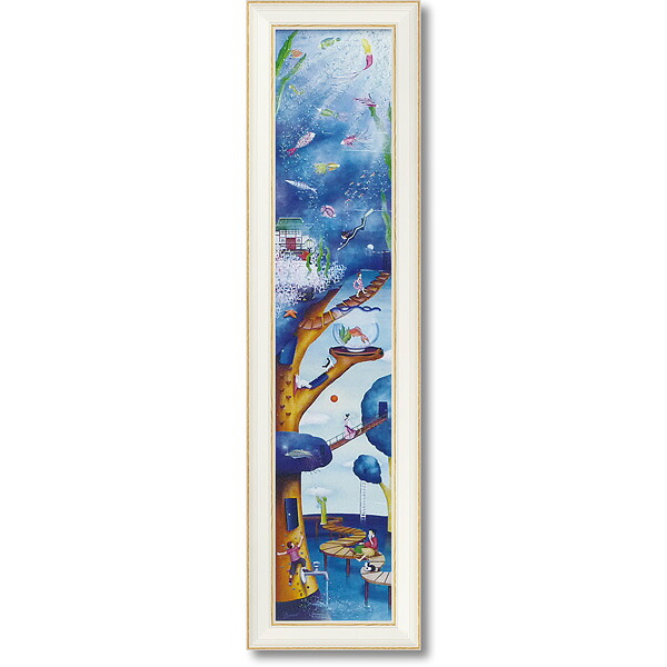 【7/25 限定クーポン】 アートパネル 壁掛け インテリア おしゃれ「Water tree」メルヘンチックな優しい絵 なかのまりのM 動物 TVBL|壁掛けアート専門店東京アートラボ