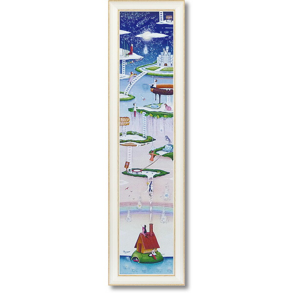 【7/25 限定クーポン】 アートパネル 壁掛け インテリア おしゃれ「星降る海」メルヘンチックな優しい絵 なかのまりのL TVBL｜壁掛けアート専門店東京アートラボ