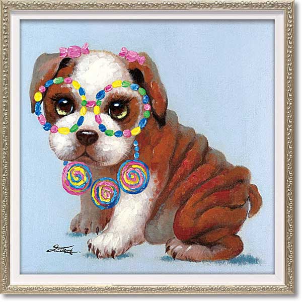 【限定クーポン配布中】 ＆z 絵画 動物 インテリア アート「ロリポップ パピー」S SZ小 動物 TVBL 子犬 かわいい パピー