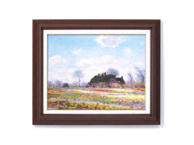 【限定クーポン配布中】 【初めての絵画】光の画家モネ(Claude Monet) 木の額装 万能の６号サイズ 複製画 洋画 有名な絵画 油絵 お任せ下さい！初めての絵画購入 「モネ　花畑」複製画｜壁掛けアート専門店東京アートラボ