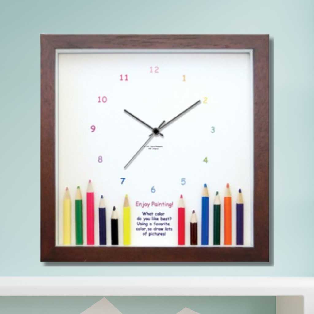 楽天市場】【1/10限定クーポン】 色鉛筆の掛け時計 音がしない 小さめ