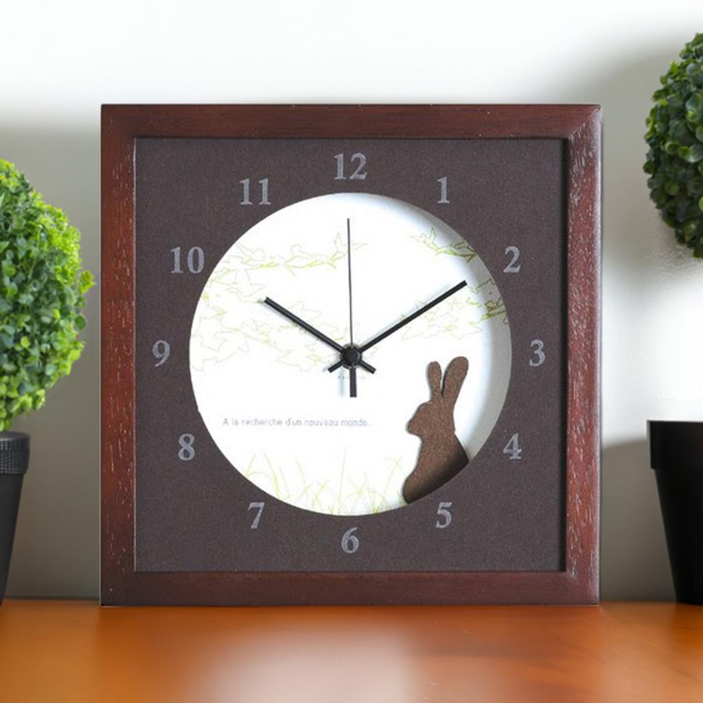 名入れ・文字入れ 木と動物 キリン 3Dデザイン壁掛け静音時計