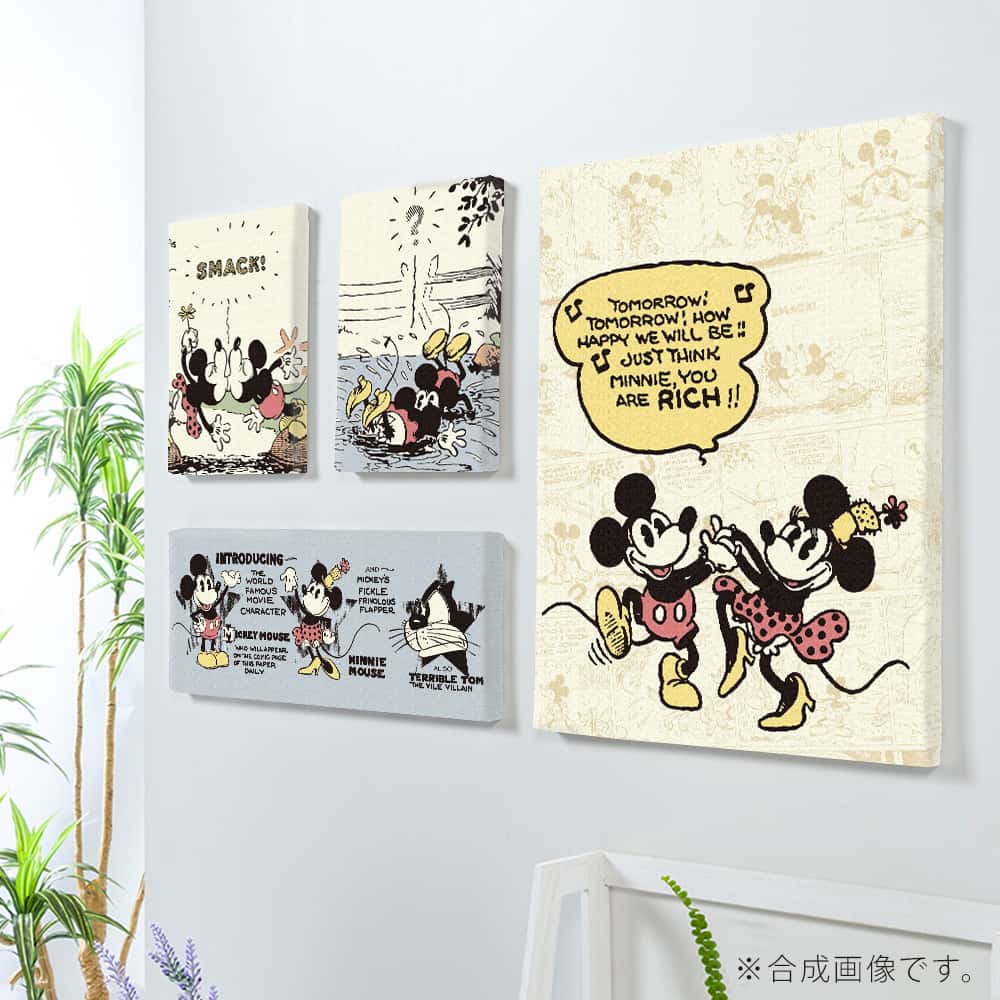 楽天市場 Disney 4枚組 アート パネル Mickey Minnie 複合画 アレンジ自在 ファブリックパネル セットで飾れる ミッキーマウス 壁飾り 壁掛けアート専門店東京アートラボ