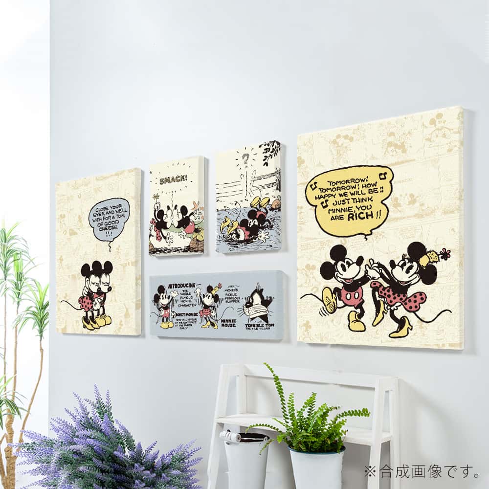楽天市場 Disney 5枚組 アート パネル Mickey Minnie 複合画 アレンジ自在 ファブリックパネル セットで飾れる ミッキーマウス 壁飾り 壁掛けアート専門店東京アートラボ