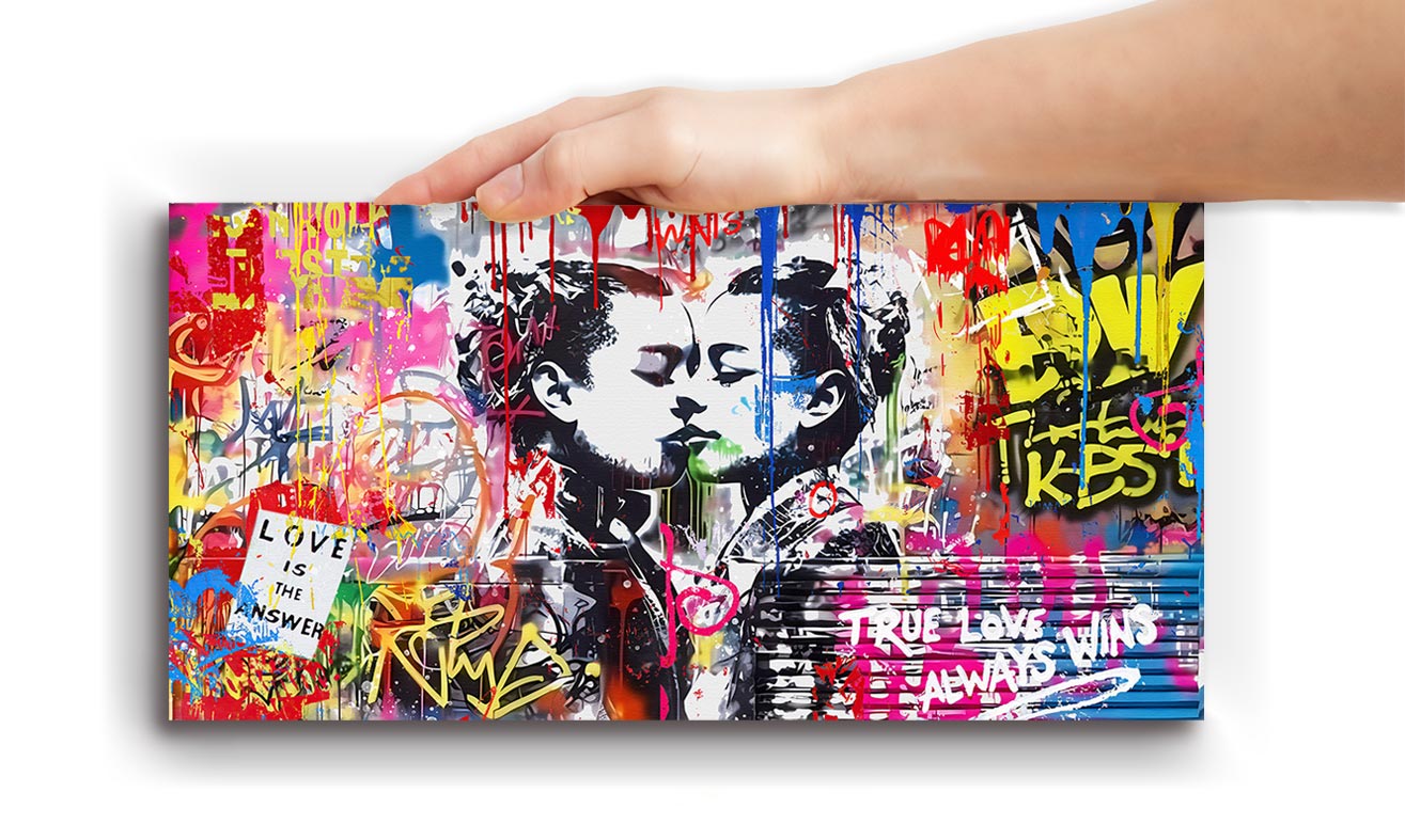 水晶パネル アートパネル 60×80cm ポップアート バンクシー 金