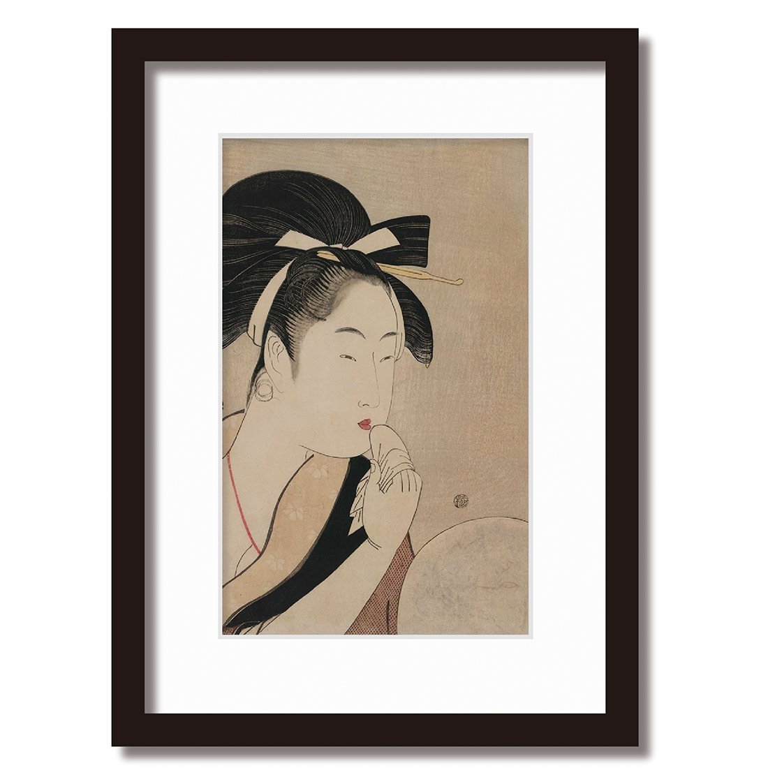 【浮世絵美人押絵　日本絵画のアート】 額縁付き！ Amazon.co.jp: 押絵 押し絵 美人画 浮世絵 日本絵画 アート