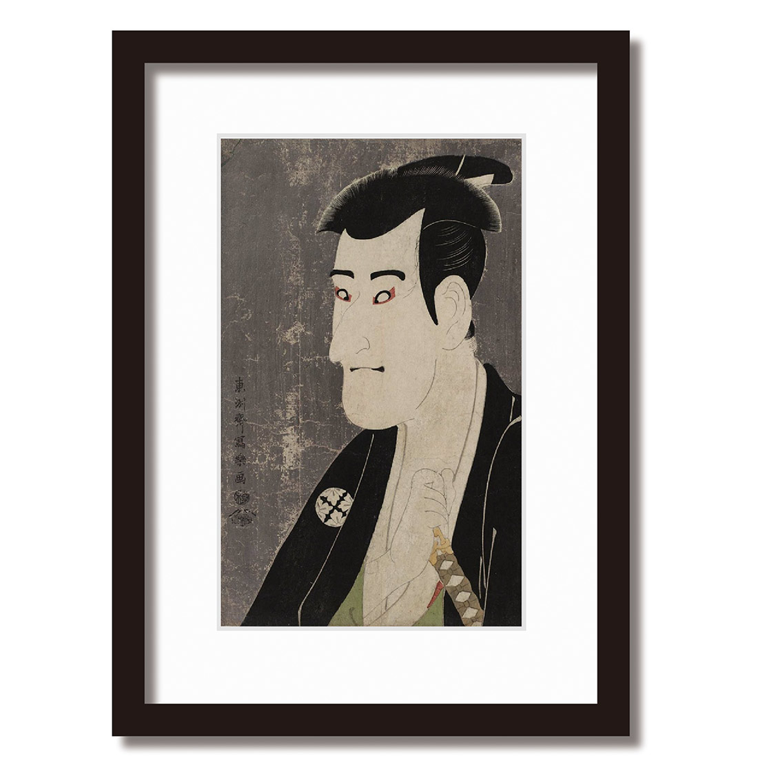 【浮世絵貼り絵アート】東洲斎写楽オマージュ／三代坂東彦三郎の鷺坂左内／和モダン 浮世絵貼り絵アート】東洲斎写楽オマージュ／三代坂東彦三郎の