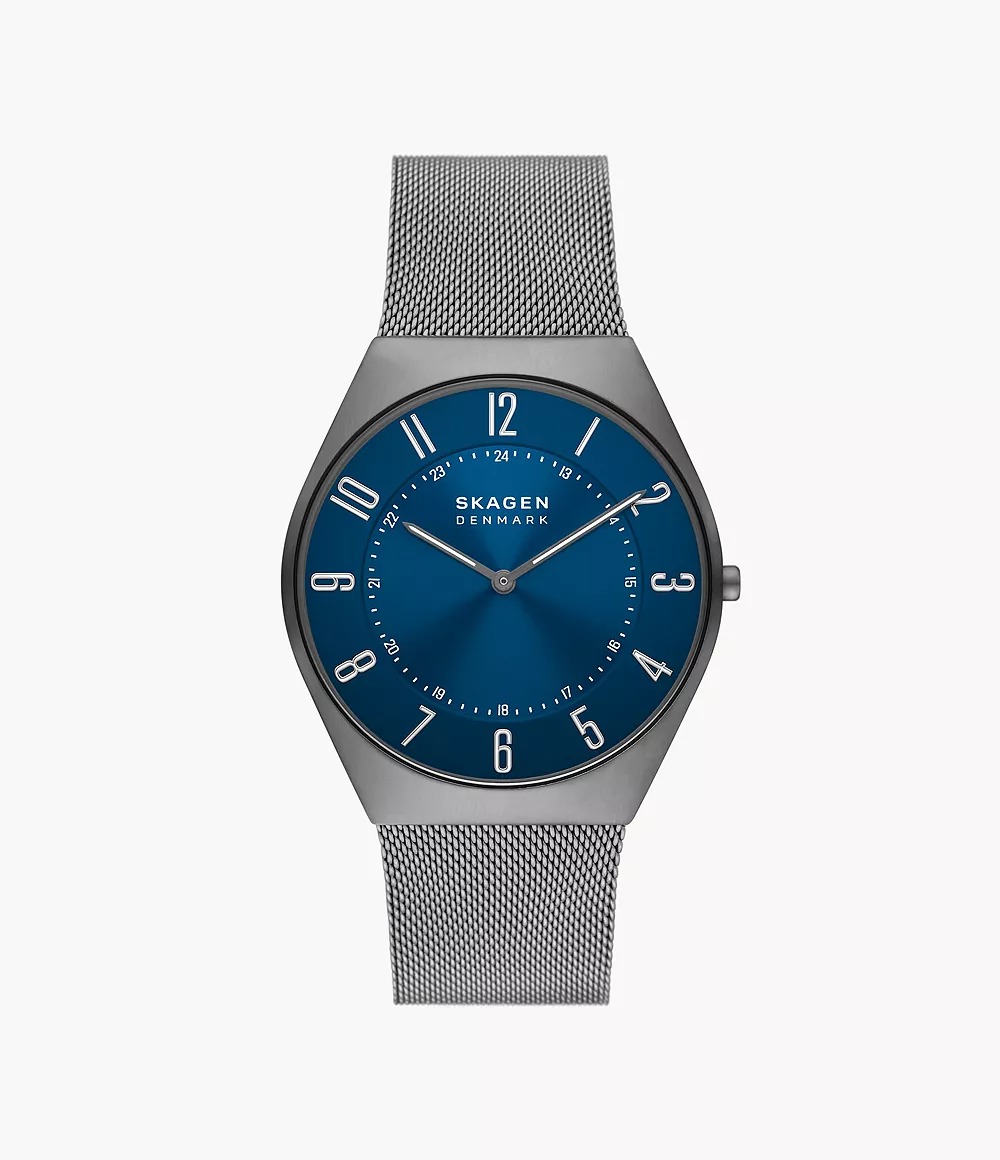 【P×5倍！】 SKAGEN スカーゲン【送料無料】【2年保証付】Grenen ウルトラスリム 二針 チャコールステンレススチール メッシュウォッチ 腕時計 SKW6829 レッド文字盤 シンプル 21,164円