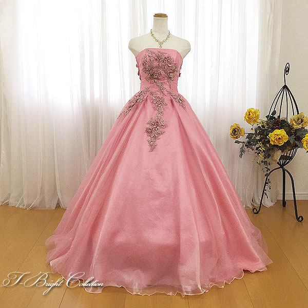 襟べべ 実演会集狙いドレス ロングドレス 二次会 花嫁御 5サイズ7号9号11号 モーヴピンク ウェディングドレス 妃街道 立体サブジェクト 花束が鮮やかな甲羅編み上げドレス シャーリング 198 Colegiovictorhugo Cl