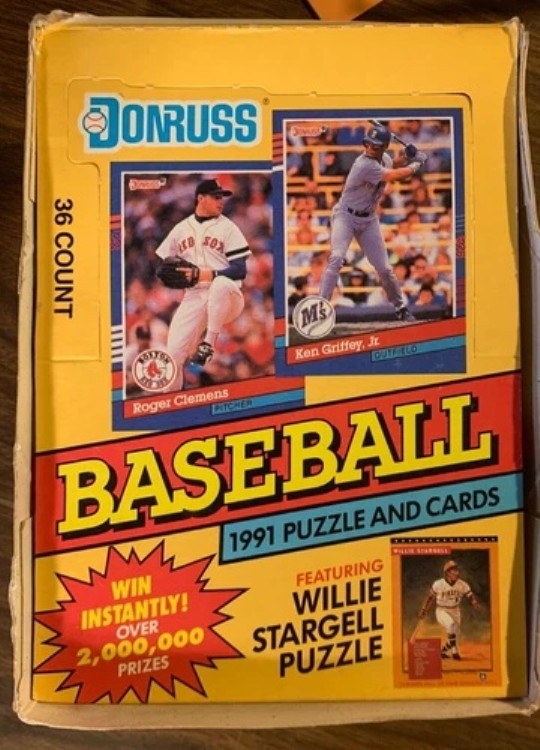 1991 DONRUSS BASEBALL SERIES 1 ワックス ボックス 36 個入り未開封パック 未開封ボックス、写真をご覧ください。｜トレーディングカード　ラフテル