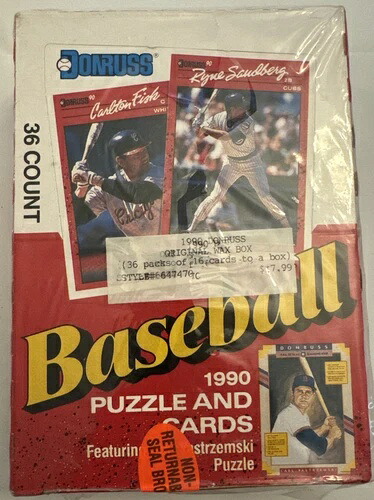 1990年 Donruss 野球パズル＆カード 36個入り未開封パック｜トレーディングカード　ラフテル
