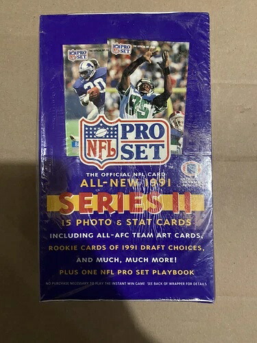1991 NFL プロセット フットボールカード 新品 工場未開封ボックス シリーズ 2 (ワックスパック 36 個)｜トレーディングカード　ラフテル