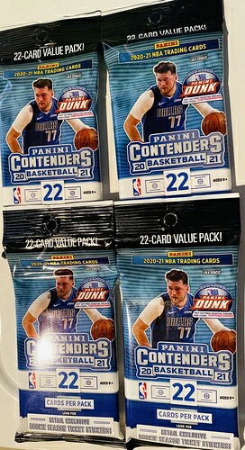 2020 21 Panini Contenders NBA 密封ファットパック 4個セット - ルカ・ドンチッチ｜トレーディングカード　ラフテル