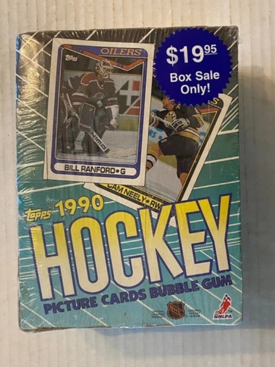 1990 Topps ホッケー ワックスボックス (36) 箱底にウェイン・グレツキーのカード付き B104｜トレーディングカード　ラフテル