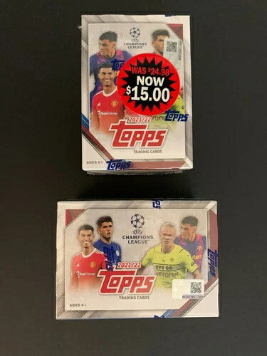 2021-22 Topps UEFAチャンピオンズリーグ ブラスターボックス 2個 工場未開封｜トレーディングカード　ラフテル