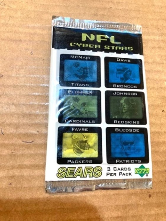 アッパーデッキ 2000 NFL サイバースターズ シアーズ ブースターパック 非常にレア 未開封 3枚入り|トレーディングカード ラフテル