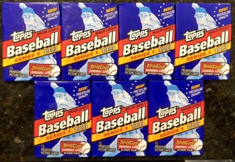 1993 Topps ベースボール シリーズ 1 (7) 未開封パック - ゴールド デレク ジーター RC|トレーディングカード ラフテル