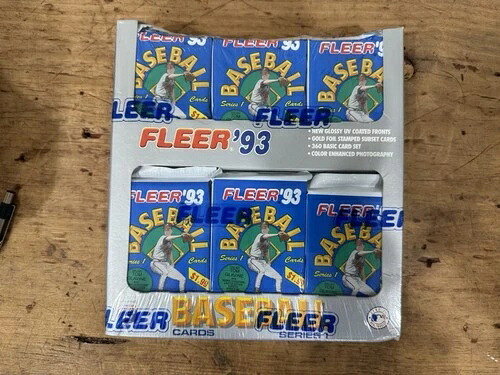 1993 Fleer 野球シリーズ 1 ジャンボ チェロボックス 未開封 (24 パック) 1 パックあたり 29 枚のカード|トレーディングカード ラフテル