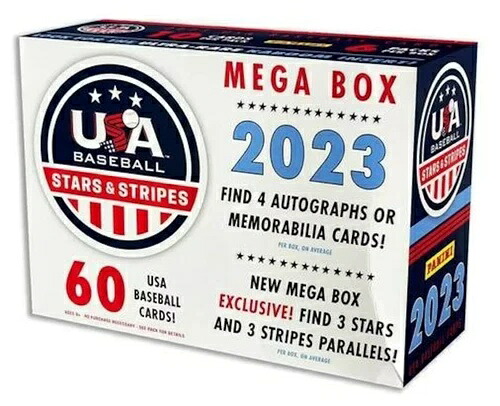 2023 Panini Stars & Stripes USA Baseball Sealed Mega Box 4 AUTOS または Mem Skenes｜トレーディングカード　ラフテル