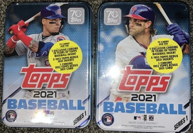 2021 Topps シリーズ 1 MLB ロット (2) 缶 工場未開封 新品 Baez/Harper｜トレーディングカード　ラフテル