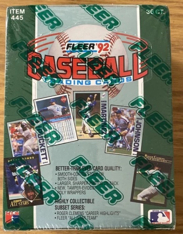 1992年 Fleer 工場未開封 野球カードボックス 36パック!｜トレーディングカード　ラフテル 42,900円