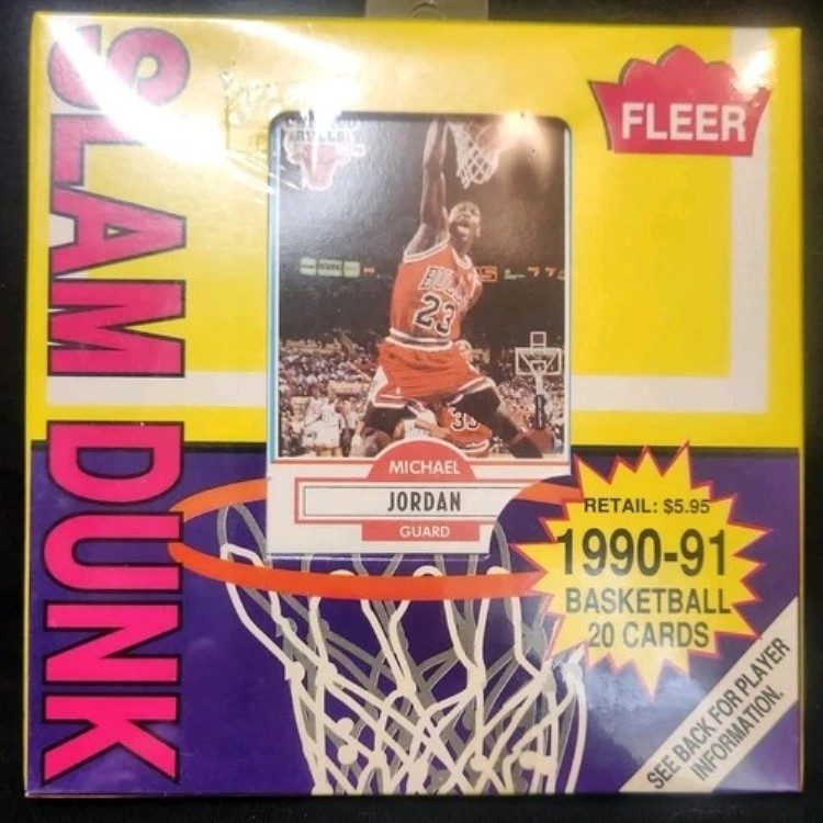 1990-91 Fleer バスケットボール - SLAM DUNK マイケル・ジョーダン - 未開封 20枚入りカードボックス|トレーディングカード ラフテル