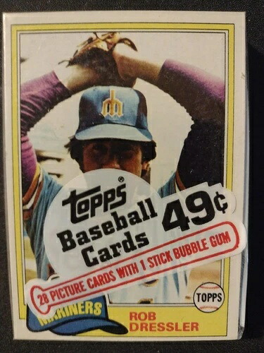 1981年未開封Topps Cello Baseball Pack Rob Dressler Marinersフロント|トレーディングカード ラフテル