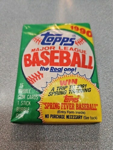 1990 Topps ベースボールワックスパック 入手困難パック 未開封 ガム付き MLB｜トレーディングカード　ラフテル