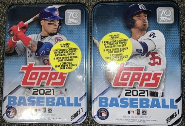 2021 Topps シリーズ1 MLB 缶バッチ（2個入り）工場未開封 新品 Baez/Bellinger｜トレーディングカード　ラフテル 43,560円