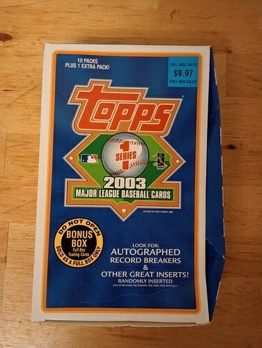2003 シリーズ 1 Topps ベースボール ボーナスボックス 11パック 開封済みボックス 未開封パック｜トレーディングカード　ラフテル