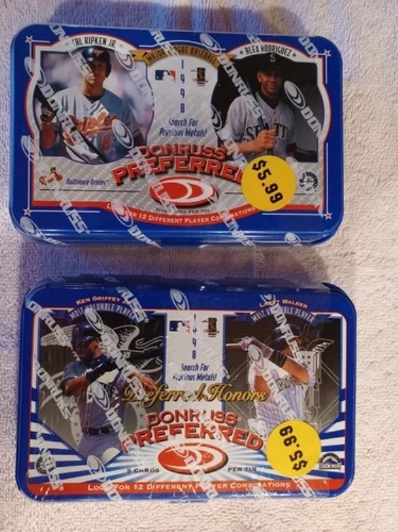 2 - 1998年 Donruss Preferred 野球ダブルス ファクトリーシール缶入り、グリフィー、リプケン｜トレーディングカード　ラフテル