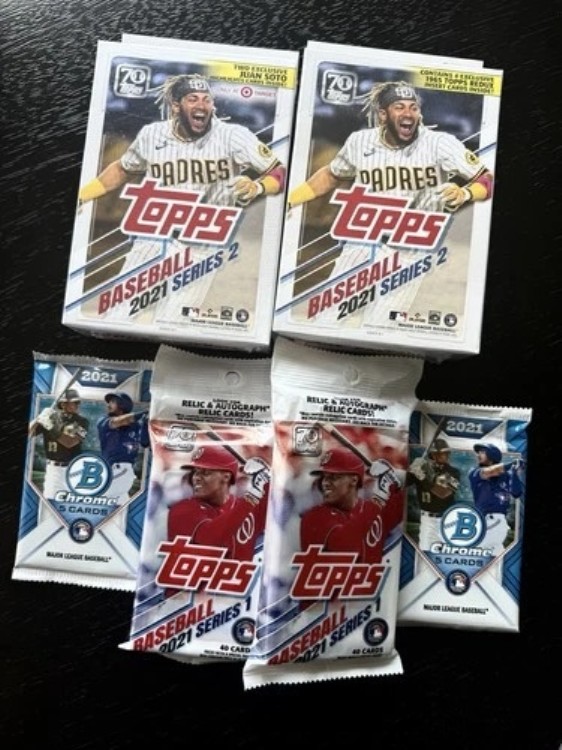 2021 Topps シリーズ 1 & 2 ファットパック ハンガーボックス & Bowman Chrome パック 未開封｜トレーディングカード　ラフテル 43,560円
